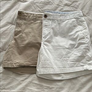 2 pair of Old Navy Classic Women's Cotton Shorts - White and Khaki